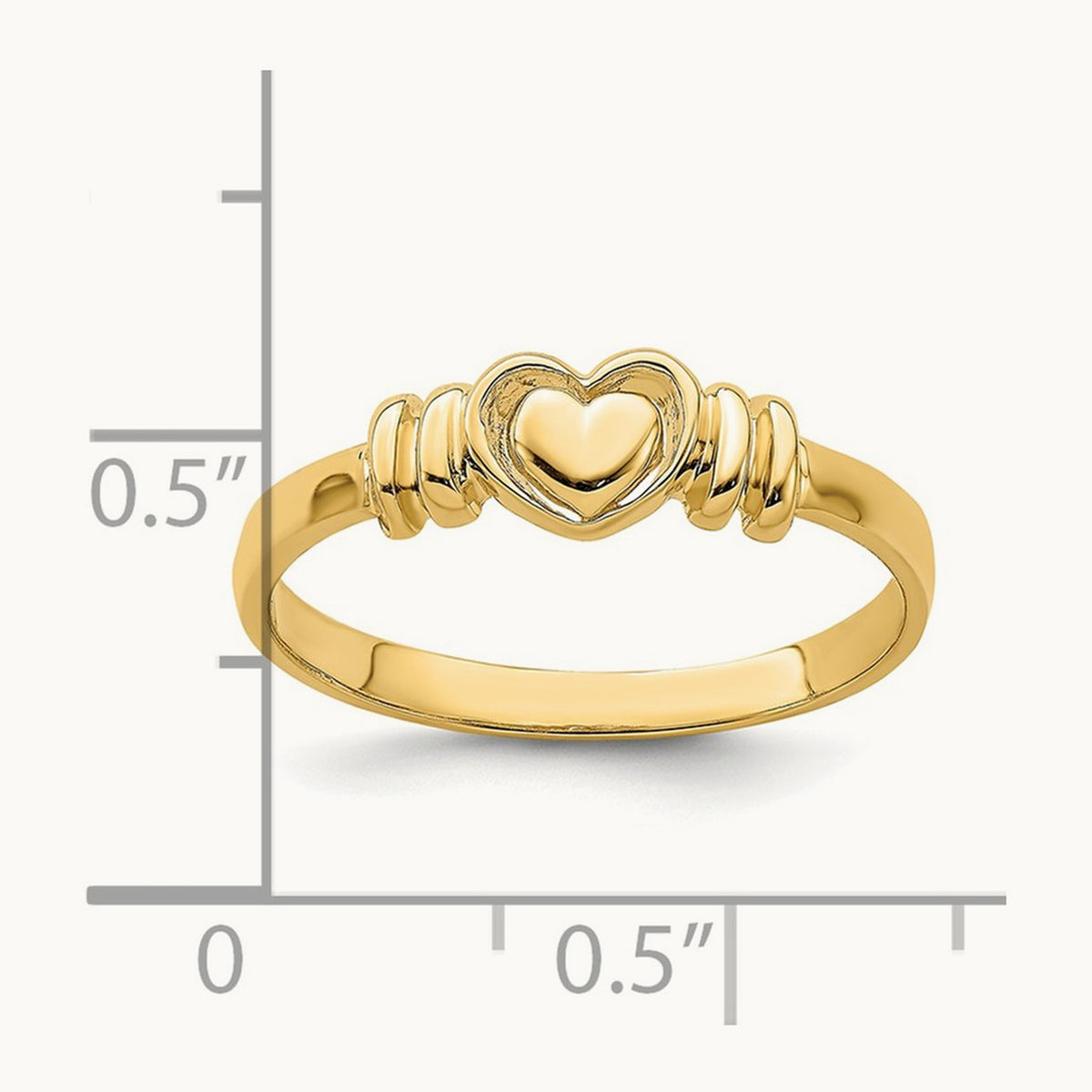 Polished Heart Ring, 14K