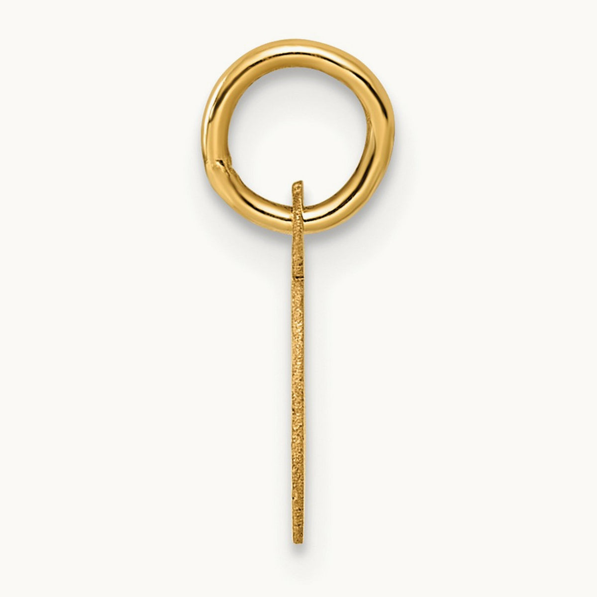 Small Script Letter Q Initial Charm, 14K