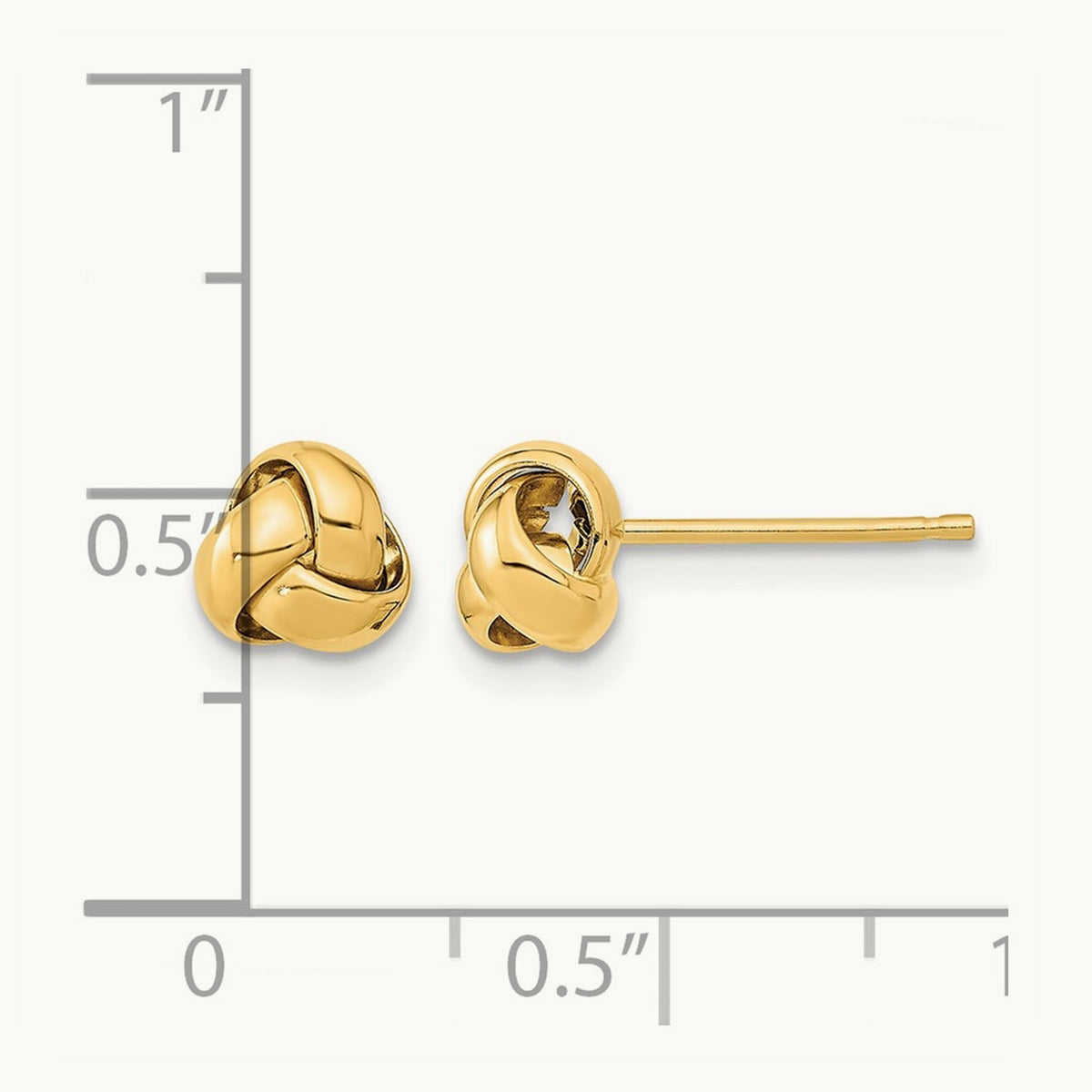 Polished Love Knot Post Earrings — 14K Yellow Gold, 6.2mm