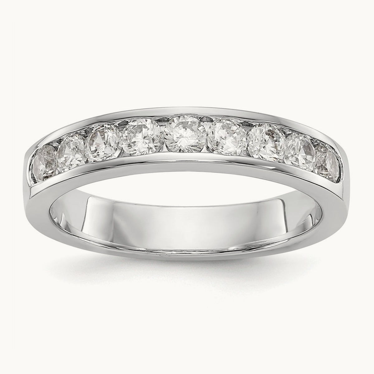 9-Stone Diamond Channel Band, Platinum
