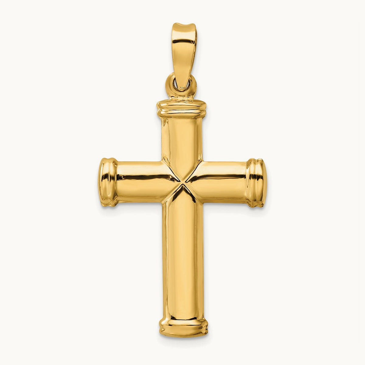Polished Stamping Cross Pendant — 43.19mm