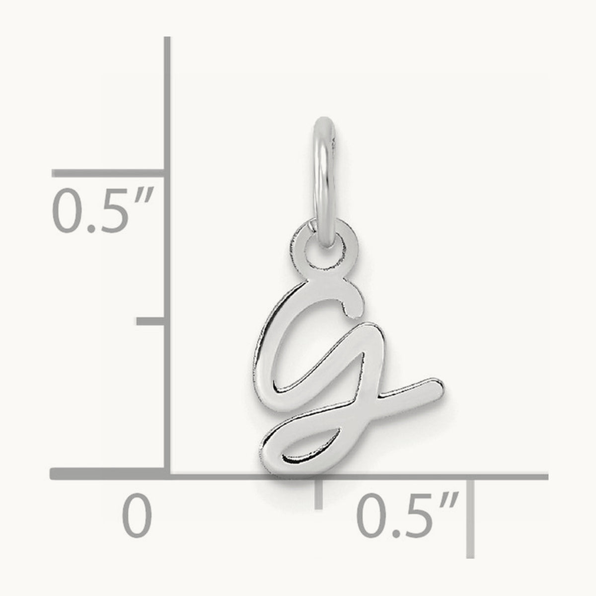 Uppercase Initial Charm — 14K White Gold, G