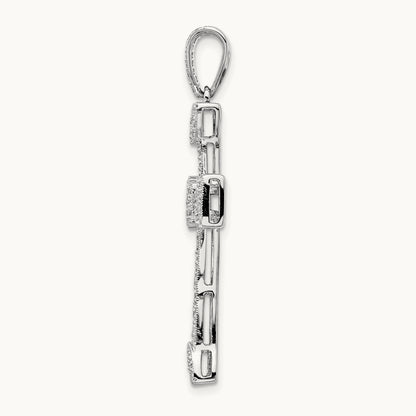 Diamond Filigree Cross Pendant, 14K White Gold