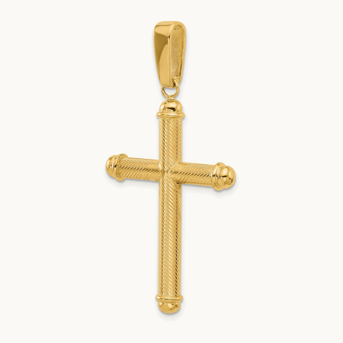 Polished and Textured Cross Pendant — 54.8mm