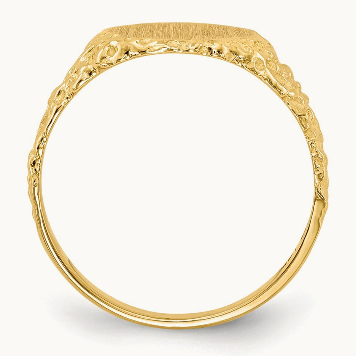 9.5x8. Closed Back Signet Ring, 5mm, 14K