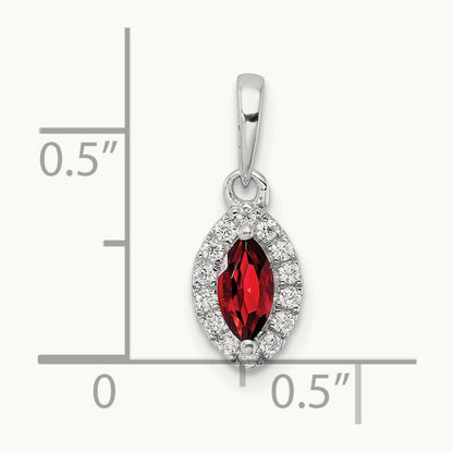 Garnet January Birthstone Pendant, 0.10 ct tw Lab-Grown Diamond