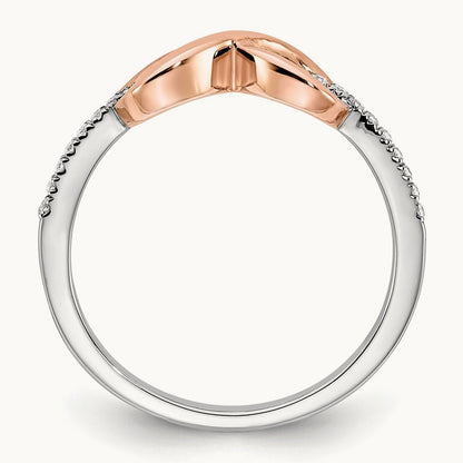 & Rose Polished Infinity Diamond Ring, 14K Two-tone White