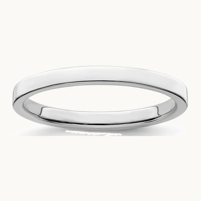 Sterling Silver 2mm Lightweight Flat Band