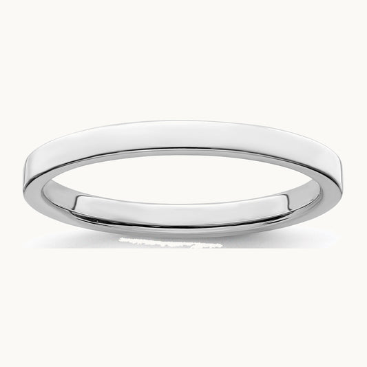 Sterling Silver 2mm Lightweight Flat Band