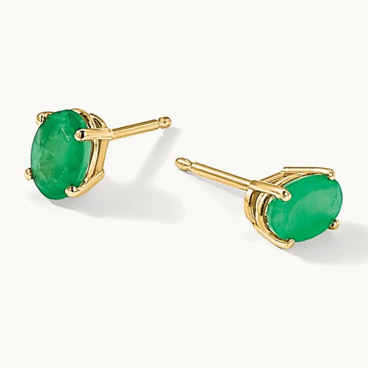 Emerald Earrings - May, 14K