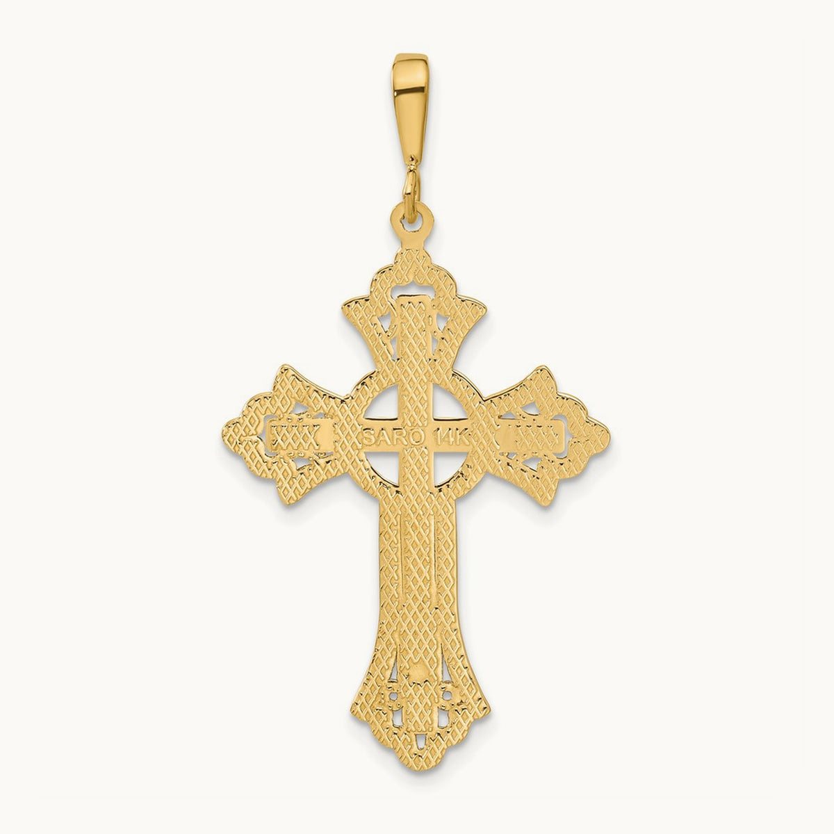 Diamond-cut Celtic Cross Pendant, 14K