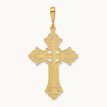 Diamond-cut Celtic Cross Pendant, 14K
