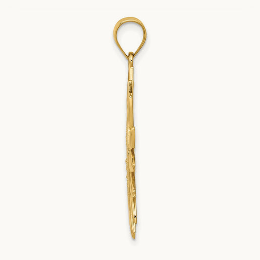 Filigree Sun Pendant — 14K Yellow Gold