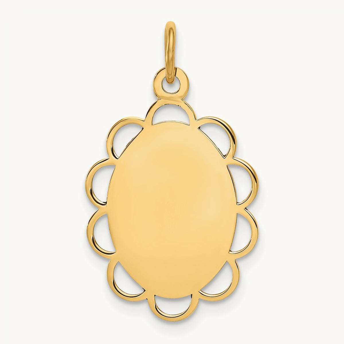 Plain .013 Gauge Engravable Flower Disc Charm — 25mm