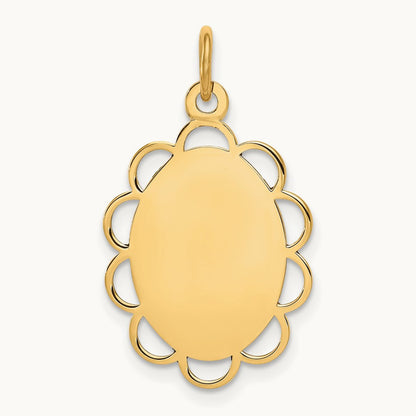 Plain .013 Gauge Engravable Flower Disc Charm — 25mm