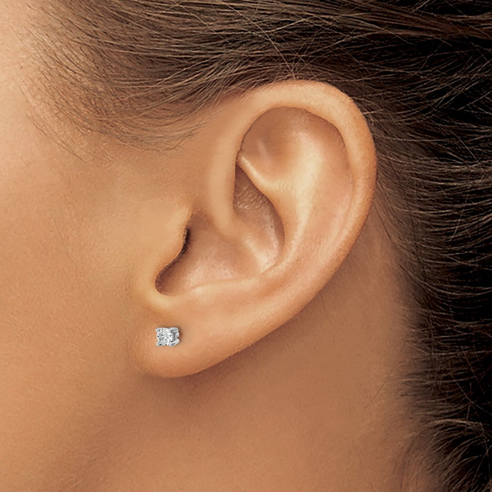 Round Heavyweight Stud Earrings, 0.10-7.00 ct tw Lab-Grown Diamond — 1/5 ct, 14K White Gold