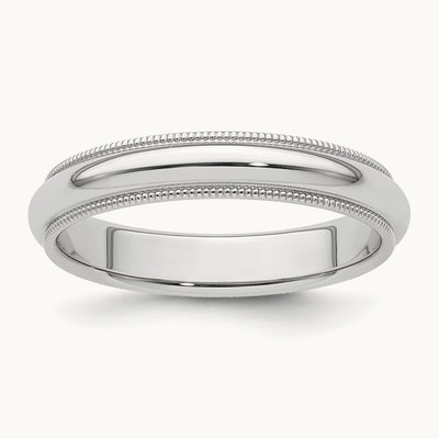 Comfort-Fit Milgrain Wedding Band — 4mm