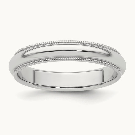 Comfort-Fit Milgrain Wedding Band — 4mm