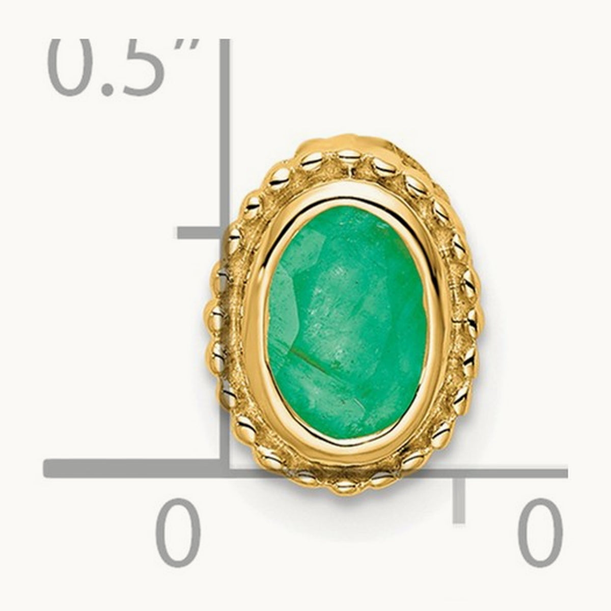 Oval Emerald Chain Slide — 14K Yellow Gold