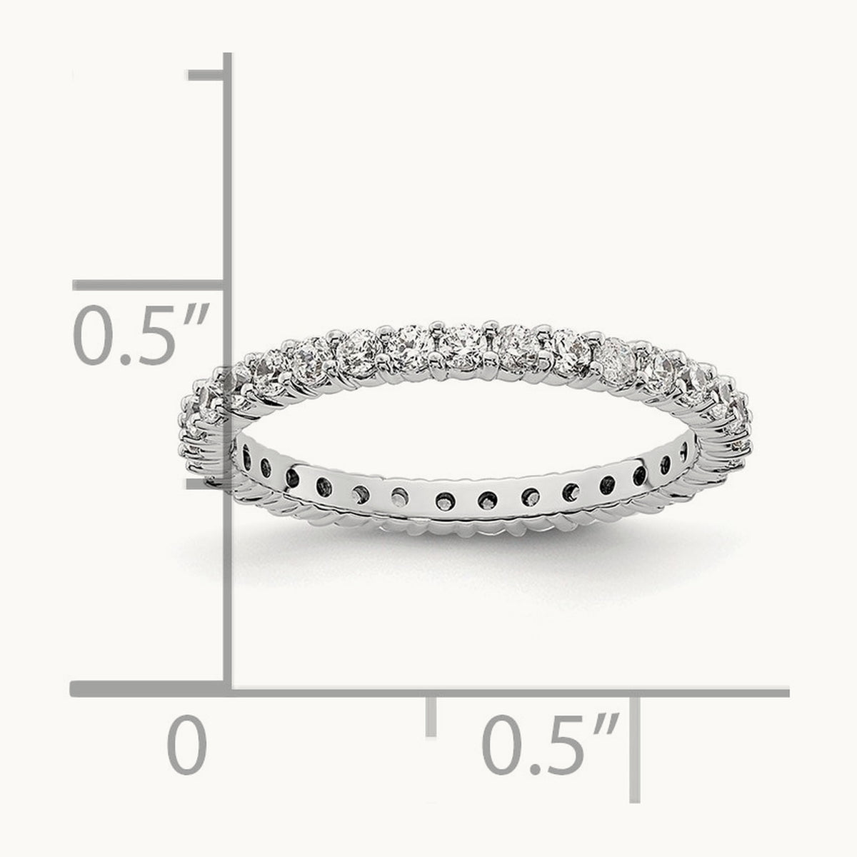 Polished Shared Prong Diamond Eternity Band — 14K Rose Gold, 0.5 ct