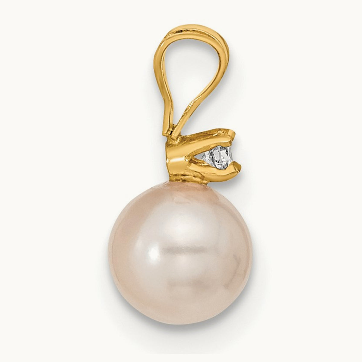 6- Saltwater Akoya Cultured Pearl & Dia. Earrings & Pendant Set, 7mm, 14K