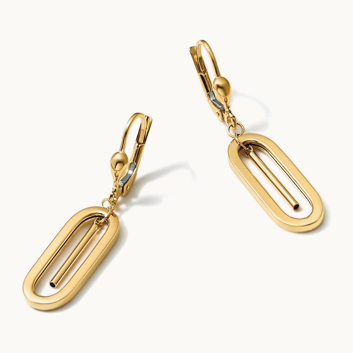 Polished Dangle Leverback Earrings, 10K — Leslie's
