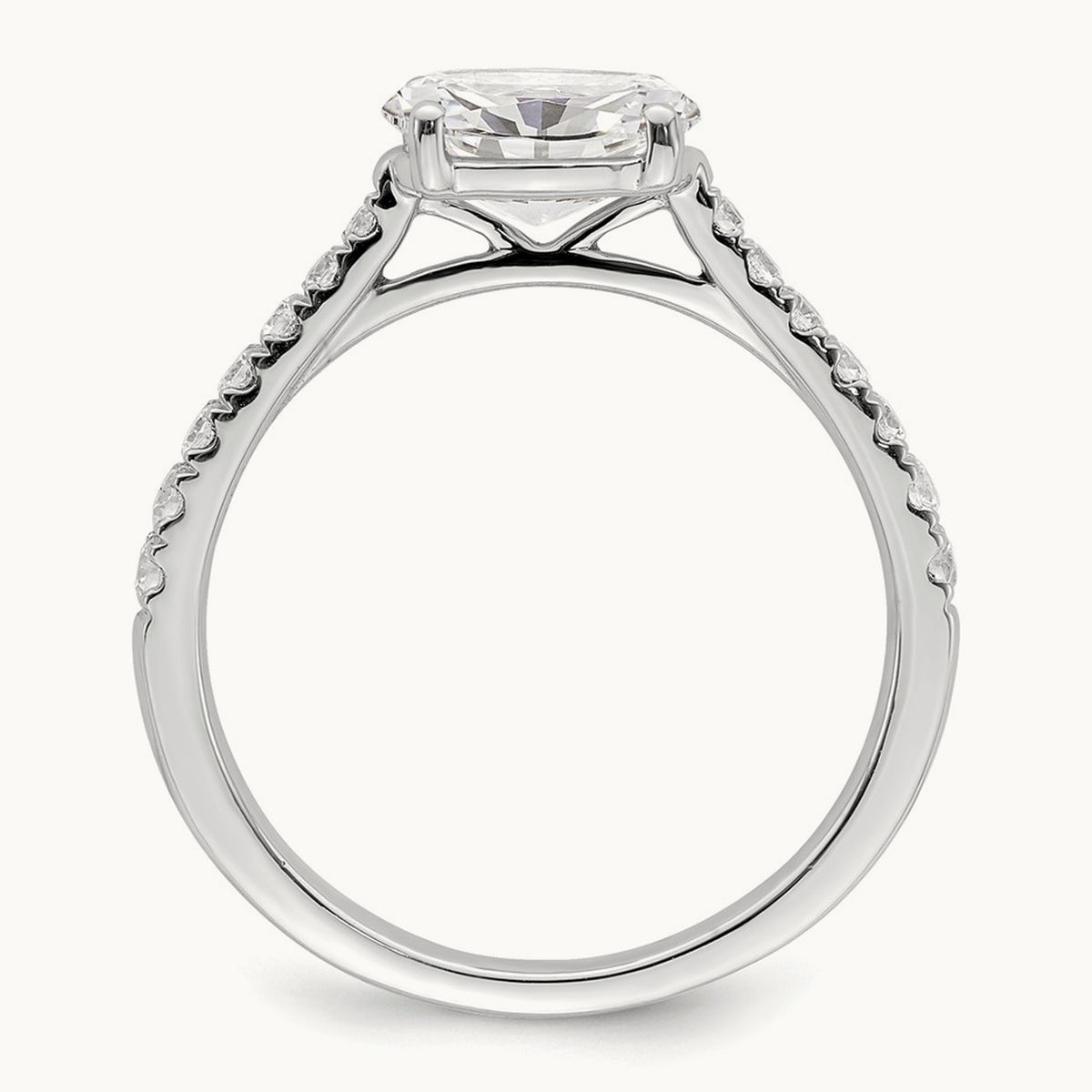 East West Oval Semi-Mount Engagement Ring — 1 ct, 7
