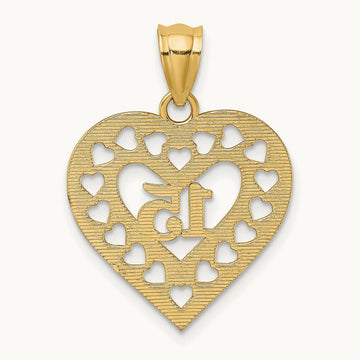 15 in Cut-out Heart charm, 14K