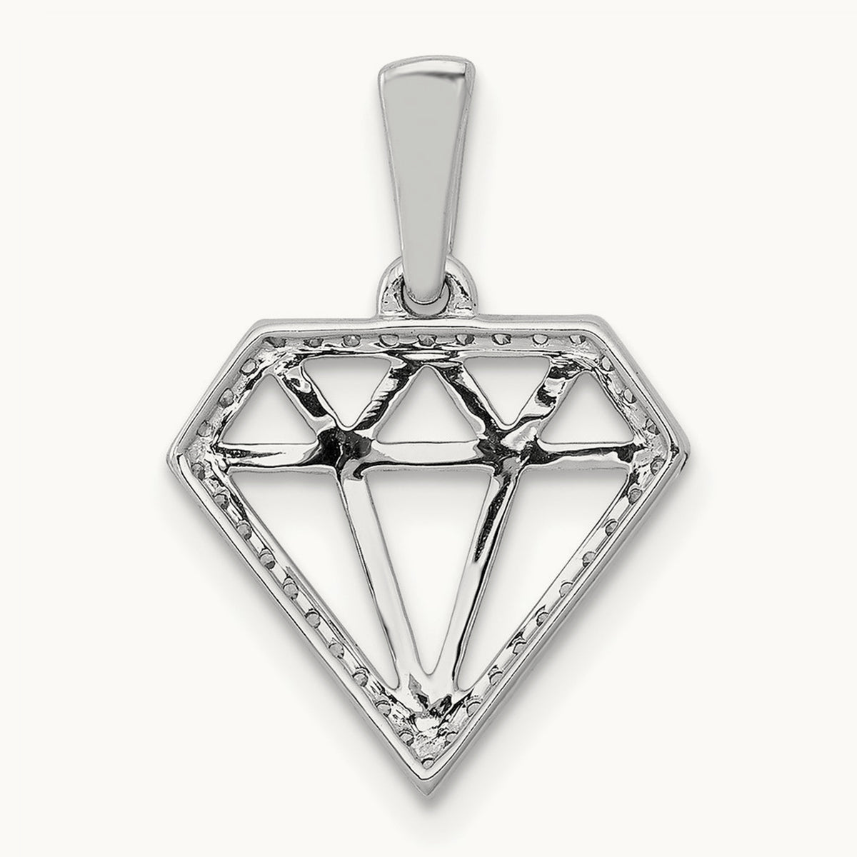Diamond Gemstone-shape Pendant, 14K White Gold