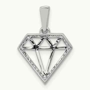 Diamond Gemstone-shape Pendant, 14K White Gold