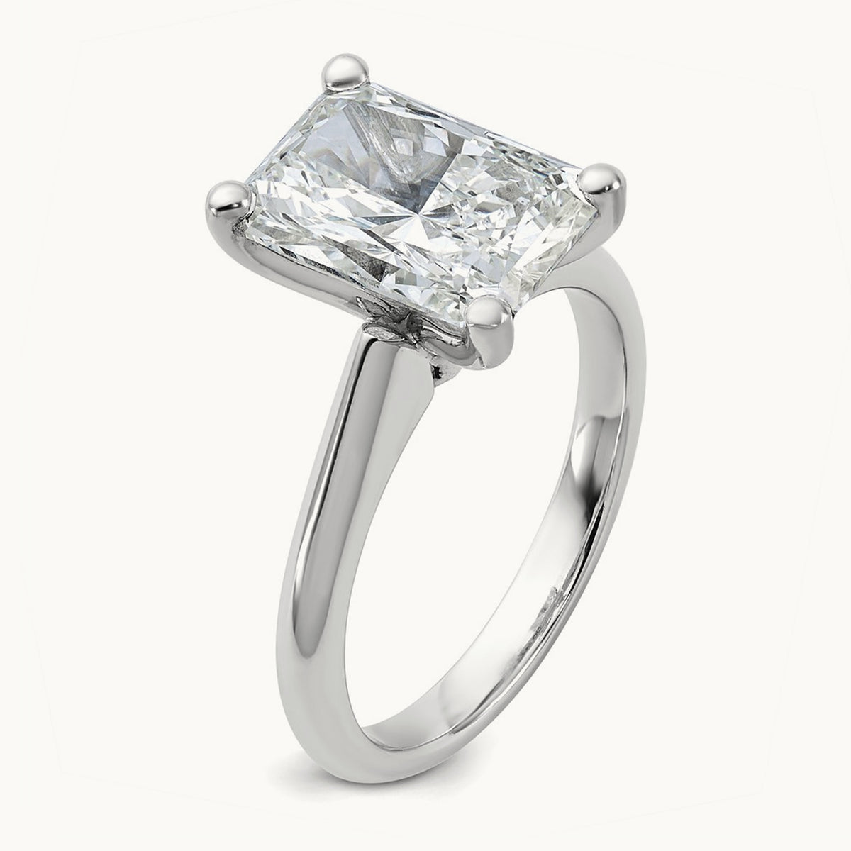 Radiant 8X Ring, 4.00 ct tw Lab-Grown Diamond — 14K White Gold