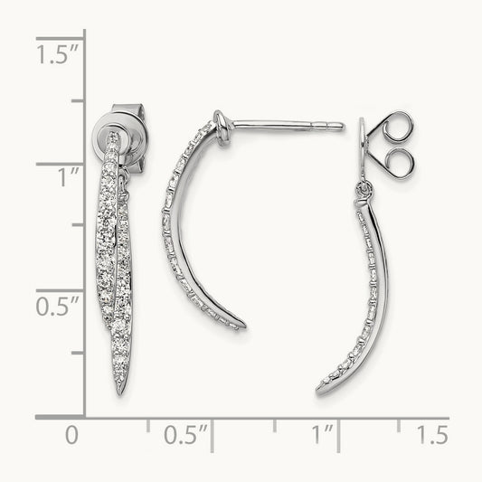 Front /Back Dangle Post Earrings, 0.50 ct tw Lab-Grown Diamond