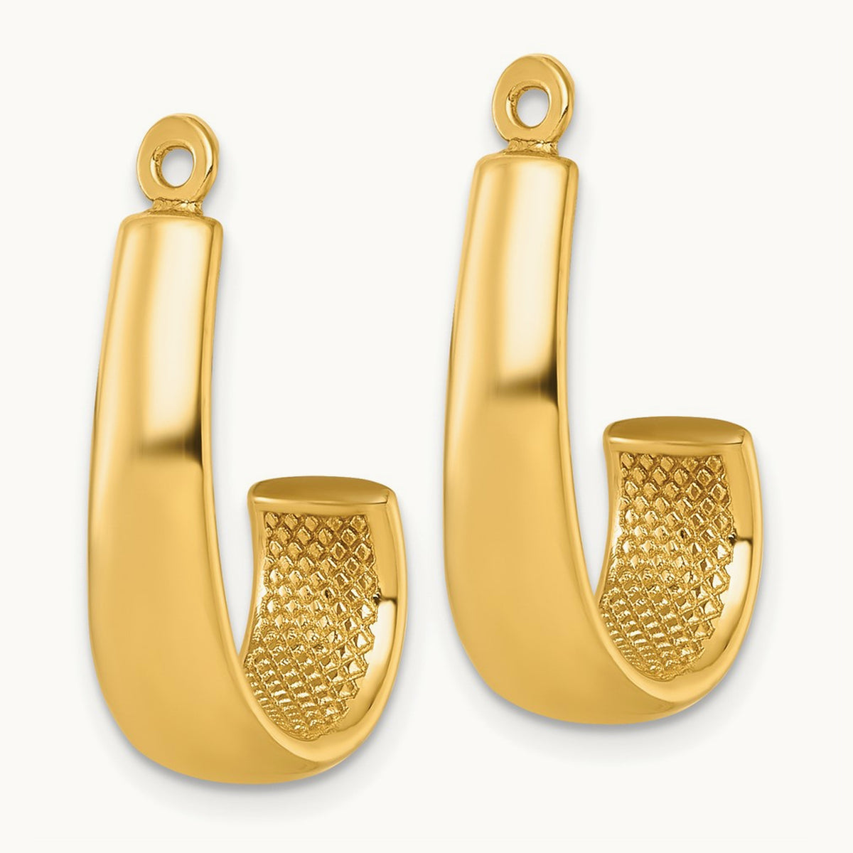J Hoop Earring Jackets — 14K Yellow Gold