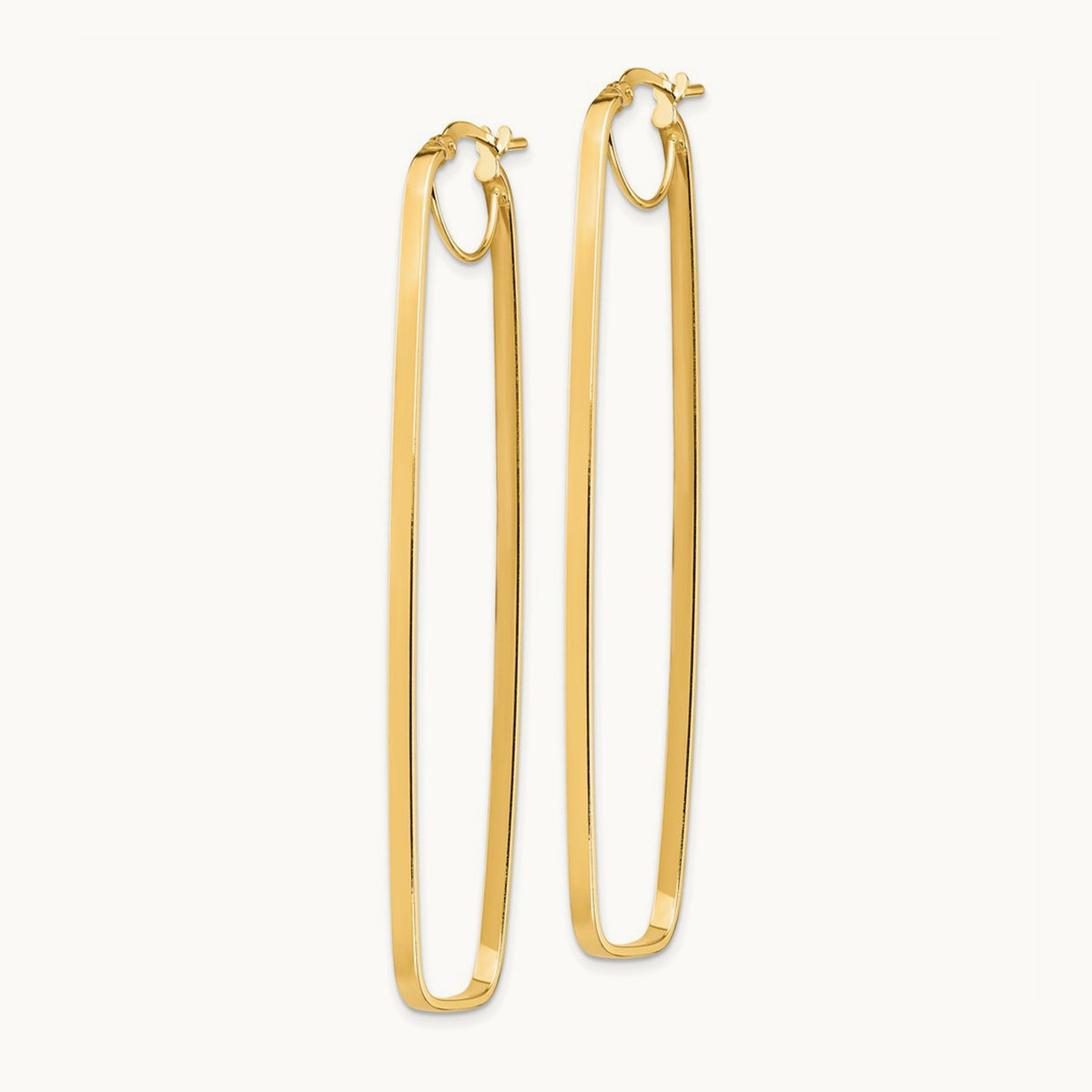 Polished Rectangle Hoop Earrings — photo set