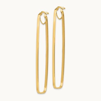 Polished Rectangle Hoop Earrings — photo set