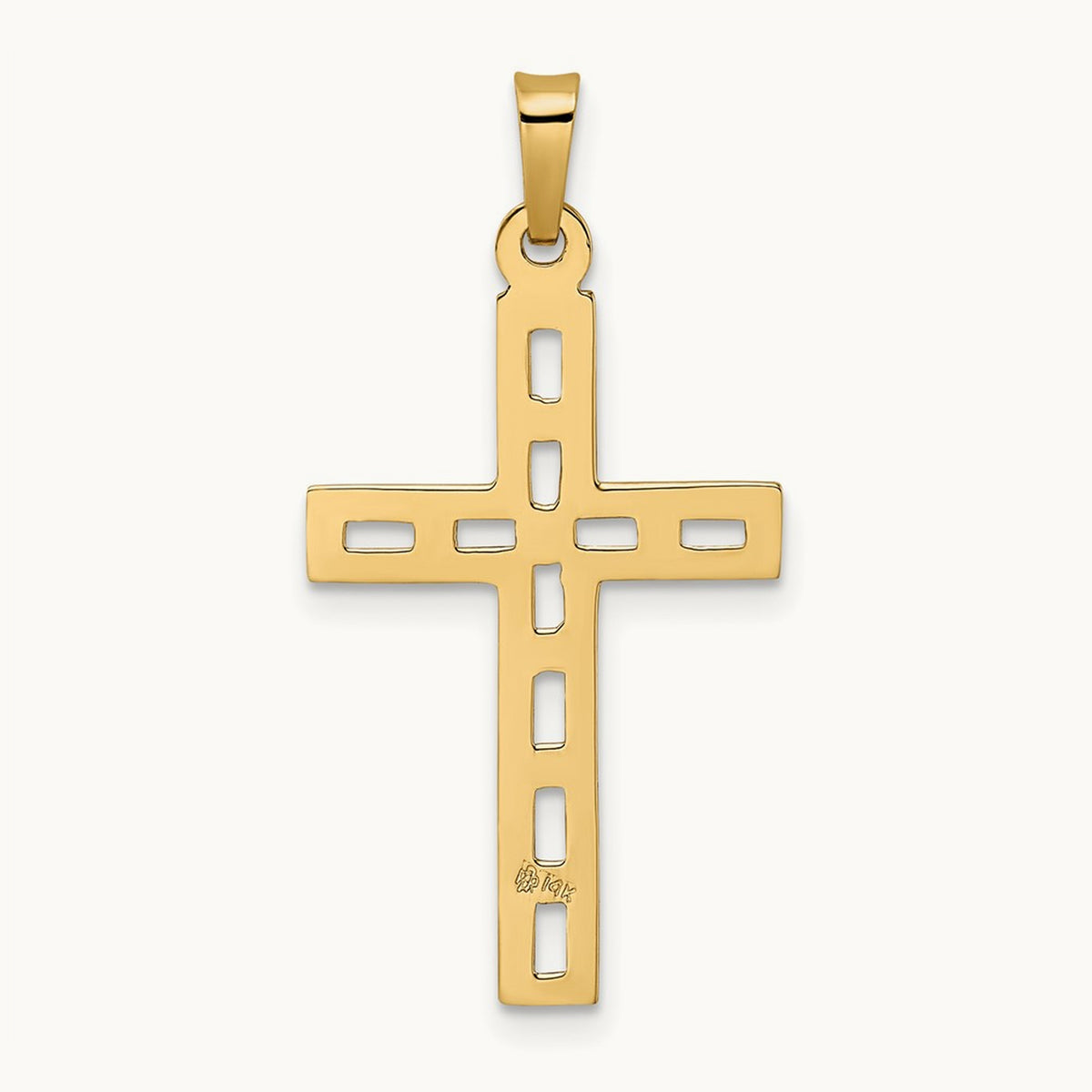 Polished Solid Cross Pendant — 32.18mm