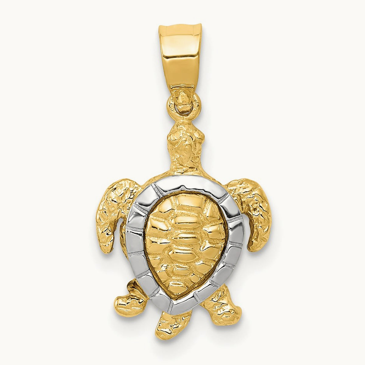 Turtle Charm, 14K Two-tone Gold