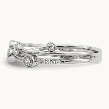 Criss Cross Ring, 0.25 ct tw Lab-Grown Diamond — 14K White Gold
