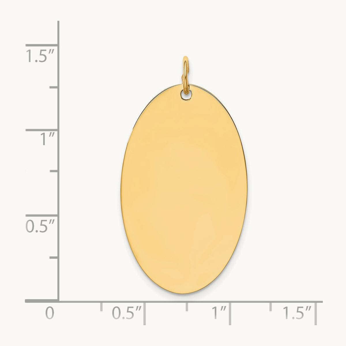 Plain .013 Gauge Engravable Elliptical Disc Charm — 35mm