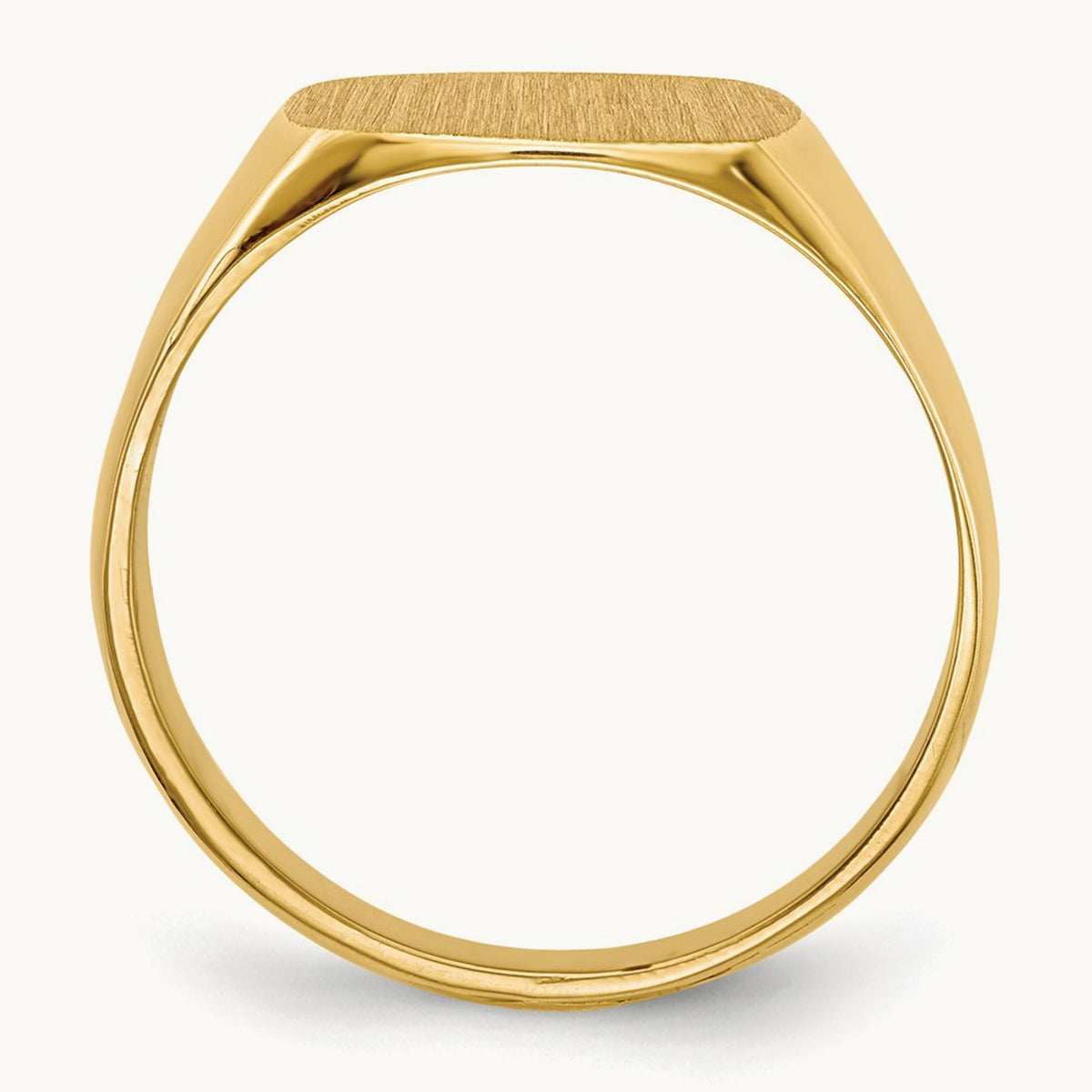 13.0x12. Closed Back Mens Signet Ring, 0mm, 14K