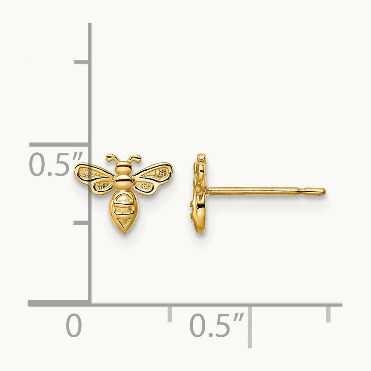 Bumble Bee Post Earrings, 14K