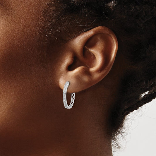 Diamond Hinged Hoop Earrings — photo set
