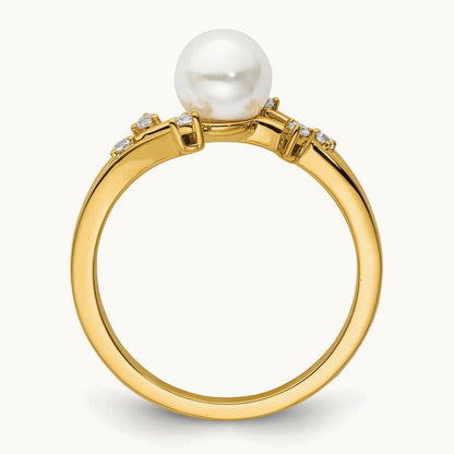 Polished Diamond and Pearl Fashion Ring — photo set
