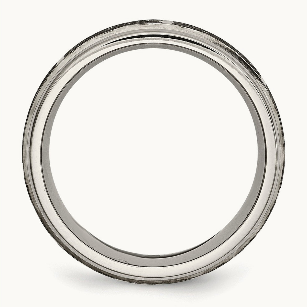 Brushed & Polished Celtic Laser Design Ridged Edge Band — photo set