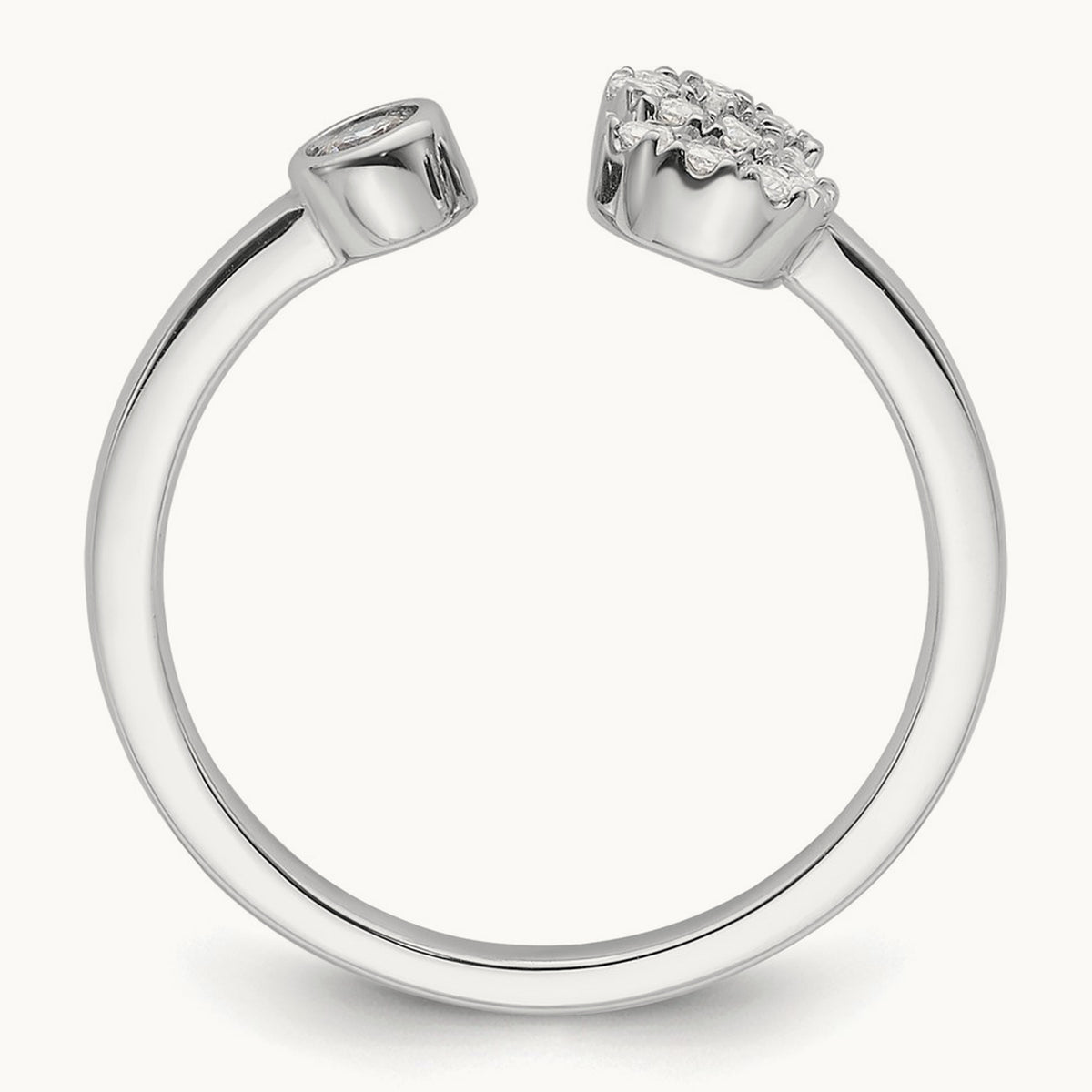 Initial S Adjustable Ring, 0.15 ct tw Lab-Grown Diamond