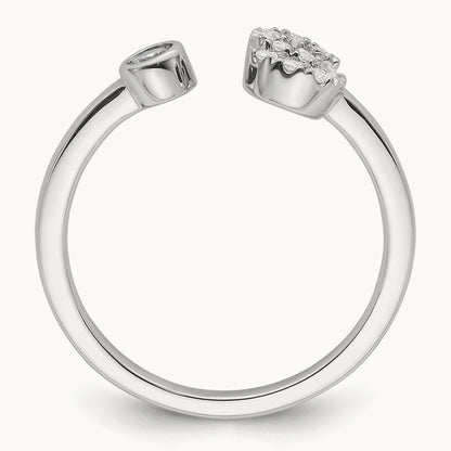 Initial S Adjustable Ring, 0.15 ct tw Lab-Grown Diamond