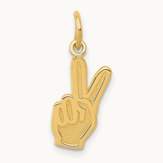 Peace Sign Charm, 14K
