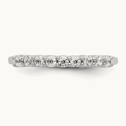9-Stone Diamond Band, 14K White Gold