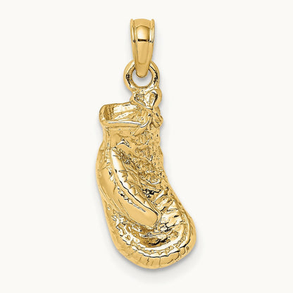Polished Single Boxing Glove Pendant, 14K