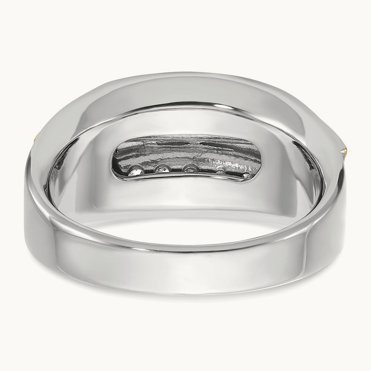 IBGoodman Men's Polished 2-Row Diamond Ring, 14K Two-tone